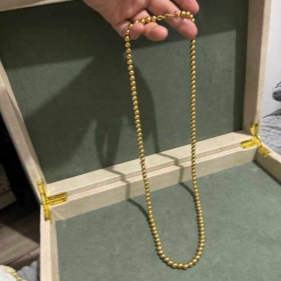 VINTAGE MONET GOLD-TONE BEADED NECKLACE – CLASSIC BOLD STATEMENT PIECE - Picture 14 of 17